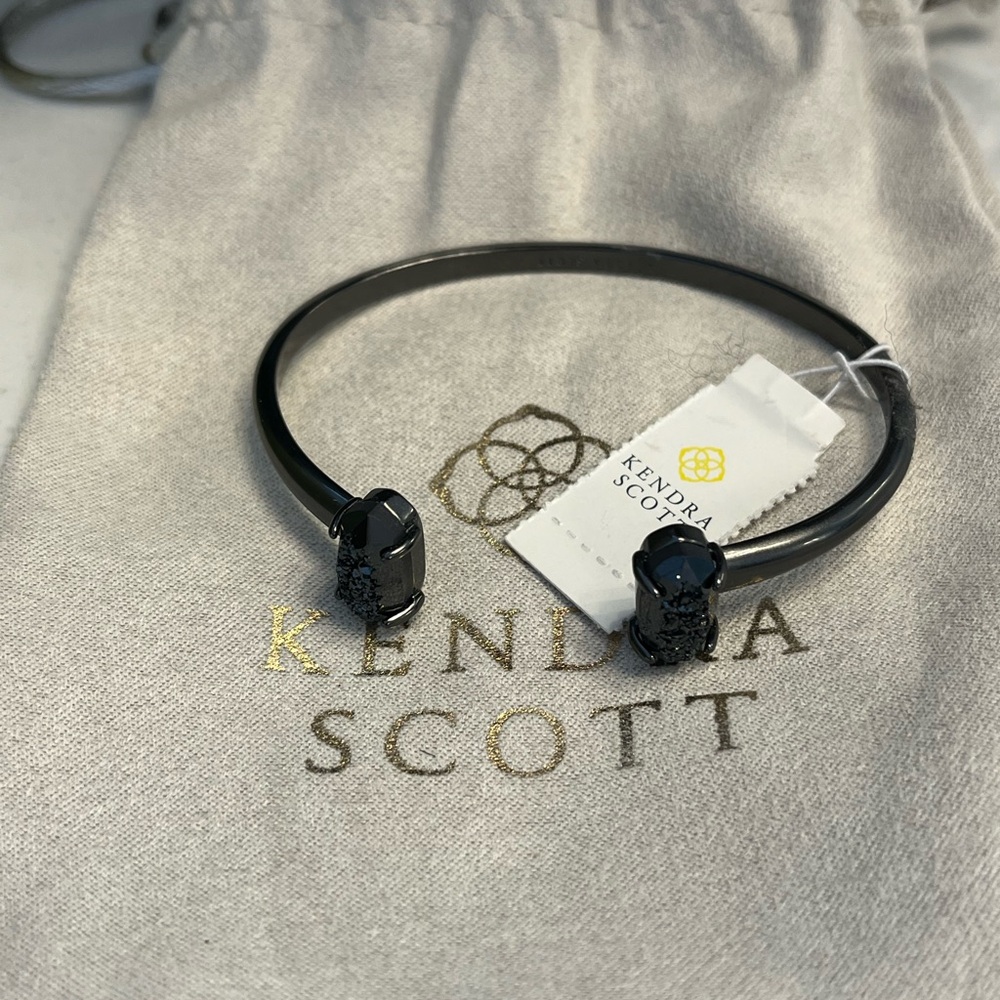 Kendra Scott Edie Onyx Black Open Cuff Bracelet